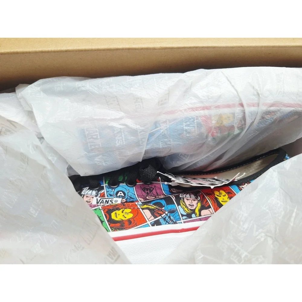 Vans Authentic Marvel Avengers Heads Comic Print Mens 11 Rare 2018 Spiderman LX - Picture 15 of 16